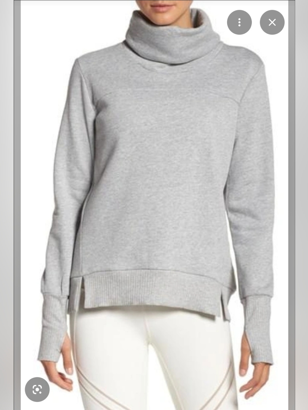 Alo, Haze Funnel Neck Sweater, Light Grey, Size L